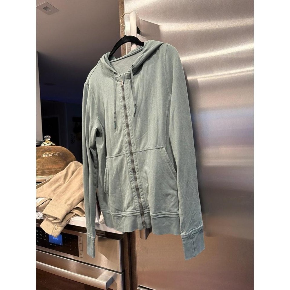 Lululemon Full-Zip Hoodie, Likely The "Press Pause Jacket" Green 10 View 3